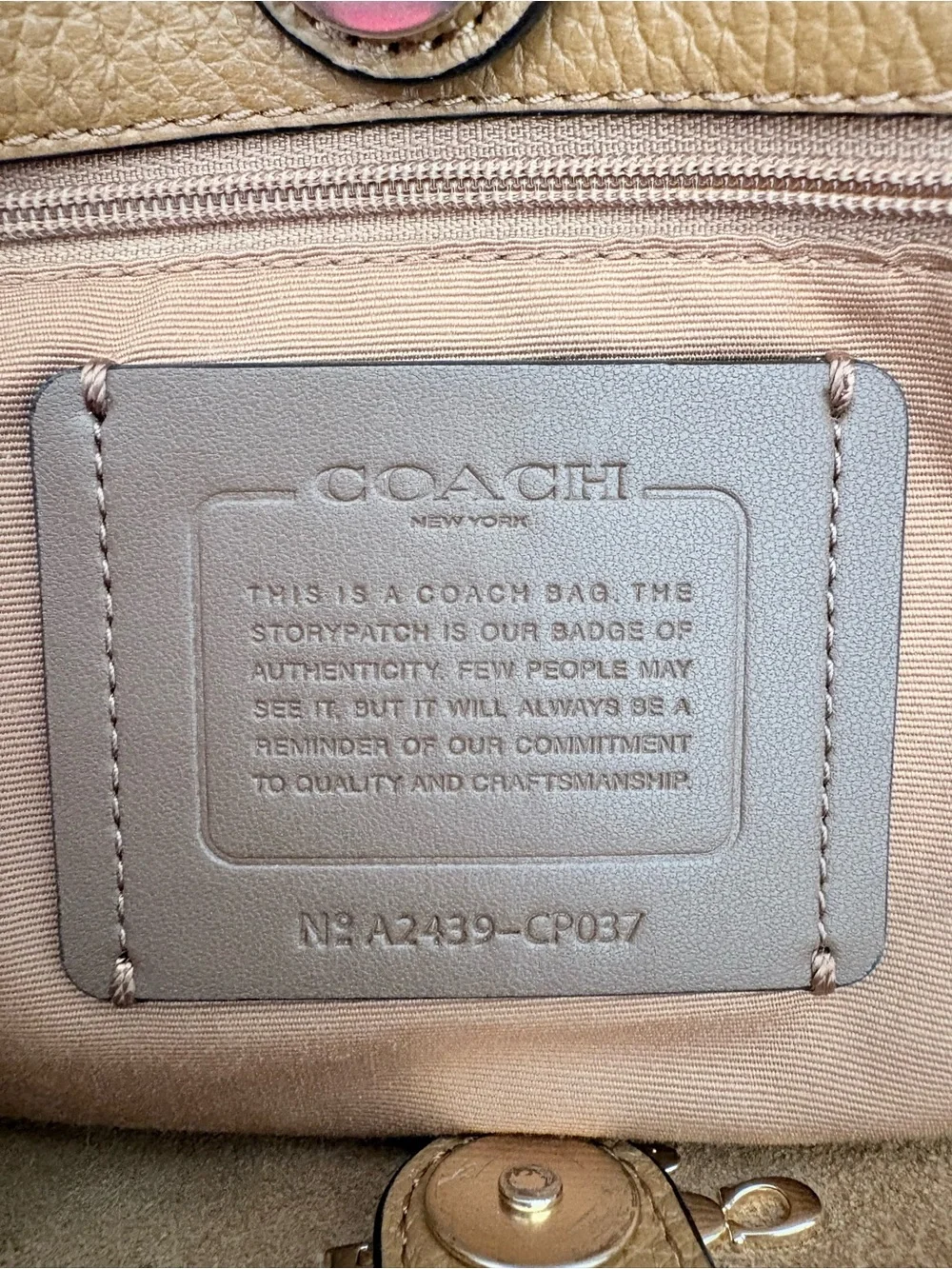 Coach Black Leather Tote with Gold Logo